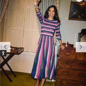 Boden Ribbed Metallic Party Dress